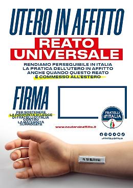Utero in affitto reato universale, la raccolta di firme avviata da Fratelli d'Italia a Grottaglie