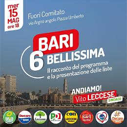 Vito Leccese presenta programma e liste della coalizione di centrosinistra a Bari