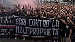 I tifosi del Bari dicono "No alla Multiproprietà". In migliaia in strada