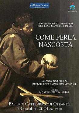 “Come perla nascosta”, concerto per i venti anni dalla morte della mistica Antonietta De Vitis