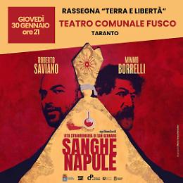 Roberto Saviano arriva a Taranto con "Sanghenapule"