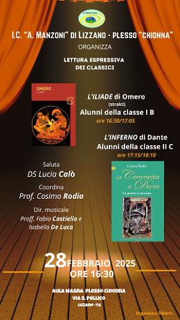 Omaggio a Omero e Dante: gli studenti di Lizzano protagonisti con i classici 