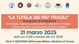 A Taranto un convegno sulla tutela dei più fragili: istituzioni, famiglie e associazioni a confronto