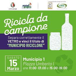 Bari lancia la sfida del riciclo: parte la competizione tra Municipi per la raccolta del vetro