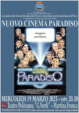 Martina Franca: proiezione gratuita del film Nuovo Cinema Paradiso 