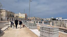 Santo Spirito, il lungomare cambia volto: sopralluogo del sindaco sui cantieri. Le foto