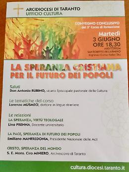 "La speranza cristiana per il futuro dei popoli"