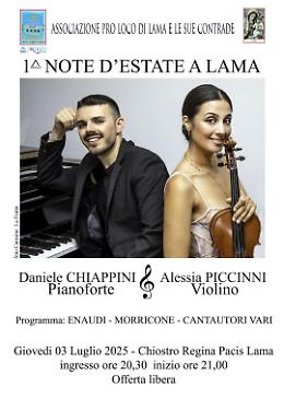 "Note d'estate a Lama": viaggio musicale dal pianoforte al violino