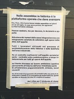 Ex Ilva, Slai Cobas: “Lavoro, salario, salute e sicurezza si conquistano solo con la lotta”