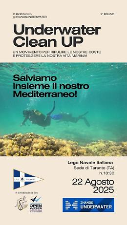 Associazione 2 HANDS e Lega Navale Italiana di Taranto per la pulizia del fondali marini