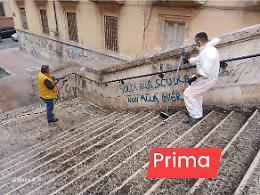 La scalinata De Noto ripulita e subito vandalizzata: il sindaco Bitetti condanna il gesto. Le foto