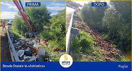 Anas rimuove oltre 4 tonnellate di rifiuti lungo la Statale 16