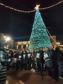 Natale 2025, acceso il grande albero in piazza Garibaldi. Le foto