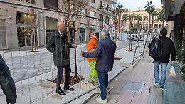 Via Argiro, completato il primo tratto della nuova pavimentazione. Le foto