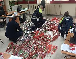 Vendita abusiva di fiori, sequestrate centinaia di rose