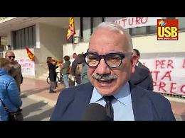 Sanitaservice, protesta dei lavoratori davanti alla direzione generale dell&rsquo;Asl. Il video