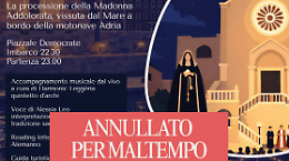 Maltempo, annullato l&rsquo;evento &ldquo;Riti d&rsquo;Amare&rdquo; sulla motonave Adria
