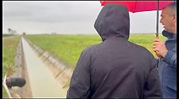 Acqua dalla diga di San Giuliano, parte il nuovo sistema irriguo. Le foto