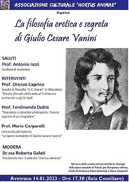 La filosofia eretica e segreta di Vanini: incontro di ricerca ad Avetrana