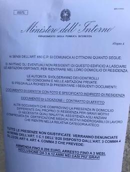 Volantino del Ministero dell'Interno nei portoni tarantini, la Questura: occhio &egrave; una truffa