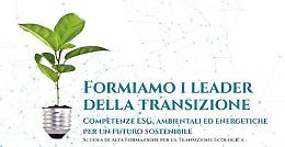 Transizione ecologica, al via la quinta edizione della Scuola Safte
