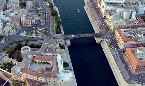 Il ponte girevole visto dall'alto