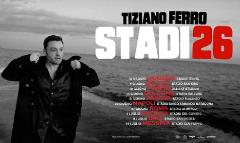 A luglio 2026 la tappa barese del tour di Tiziano Ferro