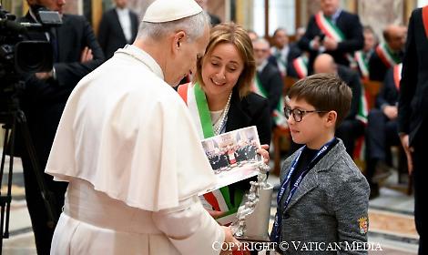 Giovanna Bruno con Leone XIV - foto Vatican Media
