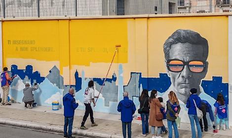 Ripristinato il murale di Pasolini, Retake chiude l&rsquo;anno con un gesto di memoria e cura urbana
