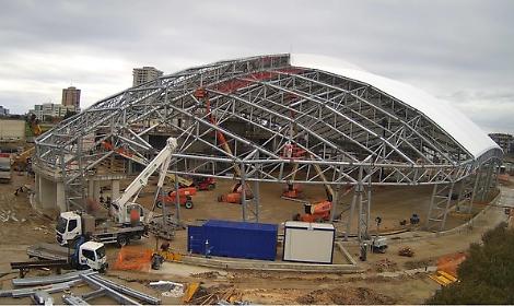 Completata la struttura in acciaio del PalaRicciardi 