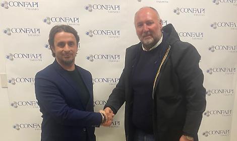 Il presidente di Confapi Taranto, Fabio Greco e il neopresidente della Sezione Edile, Leonardo Carbone