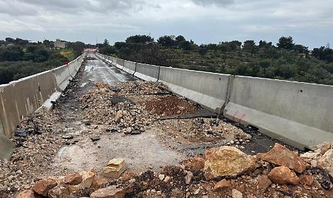 I lavori al Ponte Lama tra Bisceglie e Trani
