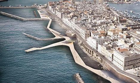 Uno dei rendering sui lavori sulle mura aragonesi