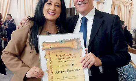 Grazia Pignatelli con il presidente nazionale Antonio Di Matteo