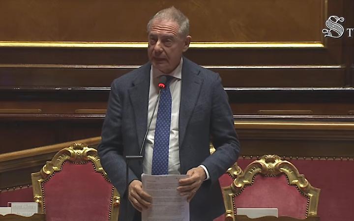 Il Ministro Adolfo Urso al Senato questa mattina