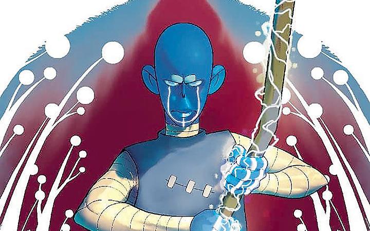 La copertina della graphic novel di GITROP, “Blue skin”