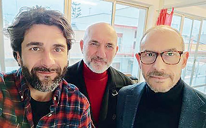 Da sinistra: Axel Caponio, il regista Michele Cipriani e Bruno Peluso