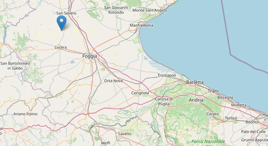 La scossa di terremoto con epicentro Lucera