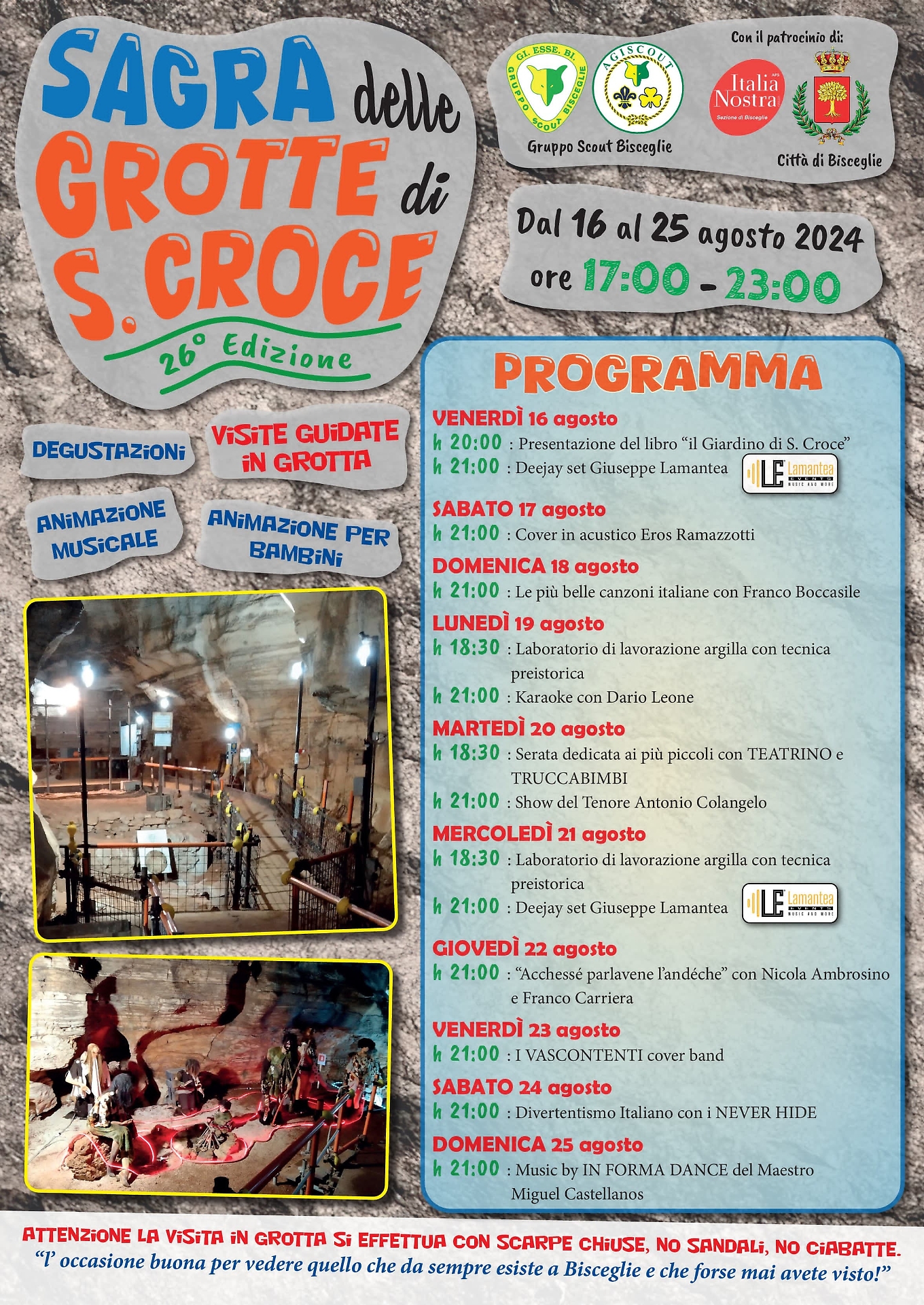 Il programma della Sagra delle Grotte di Santa Croce a Bisceglie