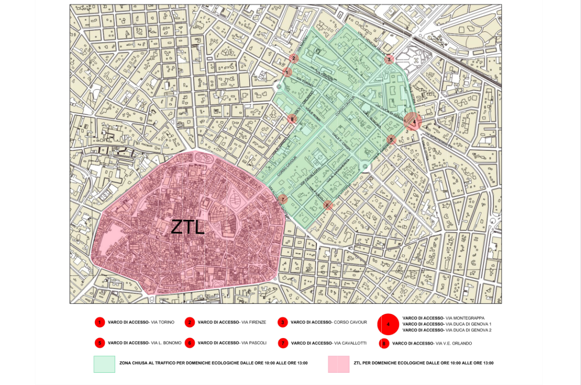 La mappa dell'area interessata